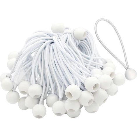Lot de 50 longs tendeurs élastiques à boucle pour chapiteaux, tentes, banderoles et bâches (1/5)