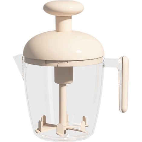 Batidora de huevos manual con vaso para huevos, batidora de mano multifuncional para batir, fácil de usar para huevos, etc. (blanca) (1/4)