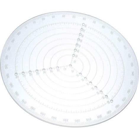 Boussole de recherche de Center rond, outil de centrage de tour en acrylique transparent, jauge de cercle pour dessiner des cercles, diamètre de travail de tournage du bois (1/4)