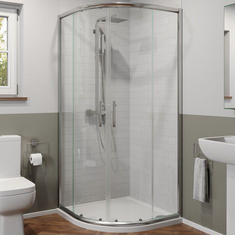 800mm x 800mm Quadrant Shower Enclosure 6mm Safety Glass Walk In Cubicle Framed (1/5)