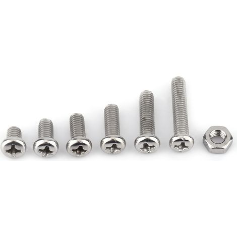 Assortiment de vis, boulons et écrous M4 en acier inoxydable SS304 (tête bombée)