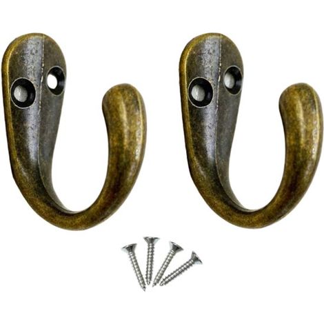 Einzelner Garderobenhaken 2 Stück 4 8 x 1 9 cm 3 6 cm Wandabstand inklusive Schrauben zur Montage an Tür und Wand geeignet ideal für Bad Flur usw 4,8 (1/5)