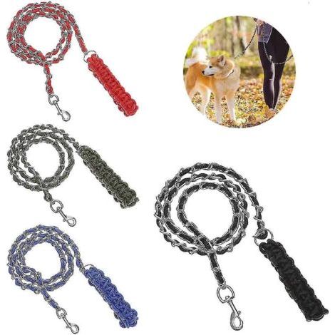 Laisse en métal pour chien, résistante aux morsures, laisse en chaîne pour chien, très résistante (1/2)