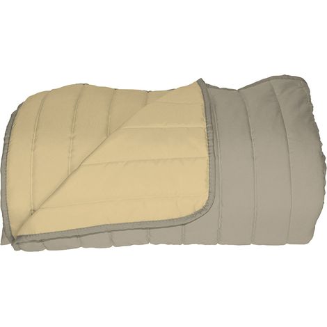 Trapuntino estivo bicolore made in Italy 3 misure 25 colori trapunta leggera Panna/Tortora - 1 Piazza (1/2)