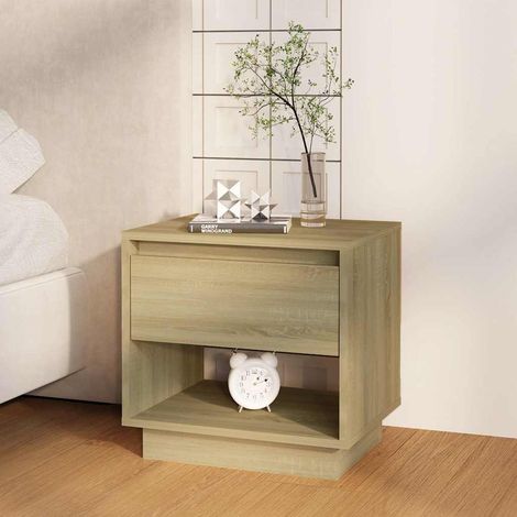 vidaXL Mesita de noche madera contrachapada roble Sonoma 45x34x44 cm (1/5)