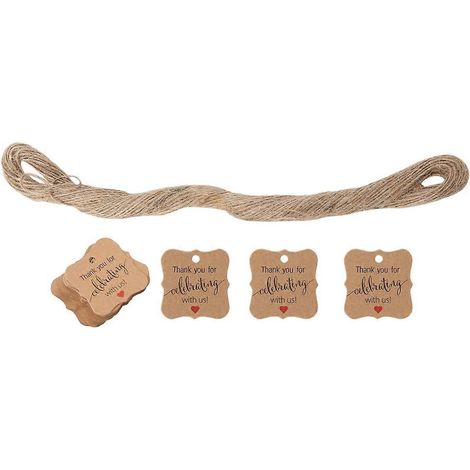 100 Stück Geschenkanhänger aus Kraftpapier mit Kordel für Babypartys