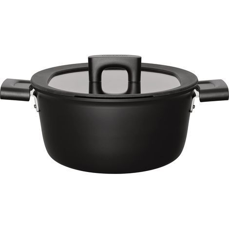 Fiskars Pentola con coperchio, Ø 22 cm, Capacità: 3,5 litri, Adatta a tutti i piani cottura, Alluminio/Plastica, Resistente ai graffi, Rivestimento antiaderente, Hard Face, 1052227 (1/5)