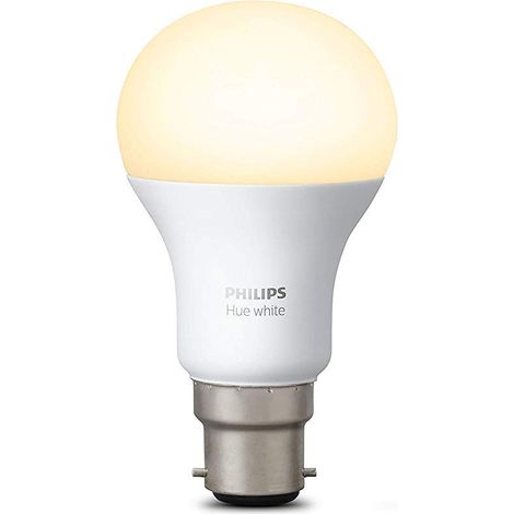 Philips Hue White Ambiance Lampadina LED Smart, Attacco a Baionetta B22, Luce Bianca Calda, Dimmerabile, 6.5W (1/4)