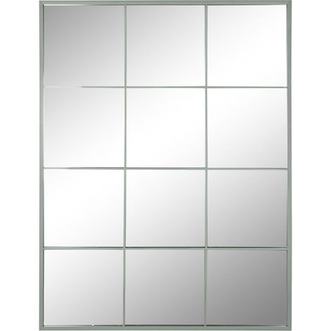 Espejo Hierro Cristal 90X1X120 Ventana Verde Menta (1/4)