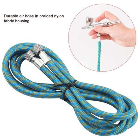 NALOOKAMIC  Tuyau à air comprimé, 1.8M Tressé Airbrush Tuyau Outil Compresseur Pneumatique Adaptateur Adaptateur 1/8 \