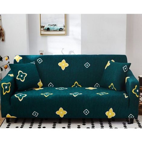 Housse de Canapé 2 Place 140-180cm Couverture Canapé avec Accoudoirs Moderne Couvre Canapé Elastique Universelle Revêtement de Canapé Housse de Protection vert foncé (1/5)