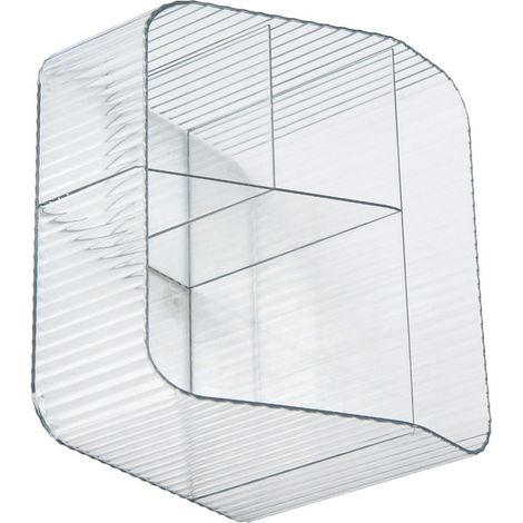 Trapezförmige Aufbewahrungsbox für den Schreibtisch, PP-Organizer, Sortierschrank für Kosmetikpinsel, 4 transparente Fächer (1/5)