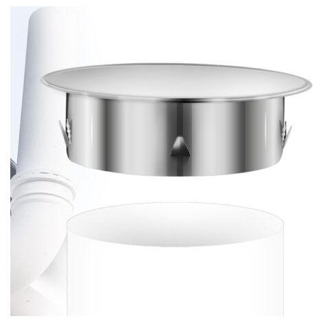 QORVA-Bouchon Cheminée Perforé 180mm Bouchon pour Tuyau de Poêle en Acier Inoxydable Ø 170mm Profondeur 51mm