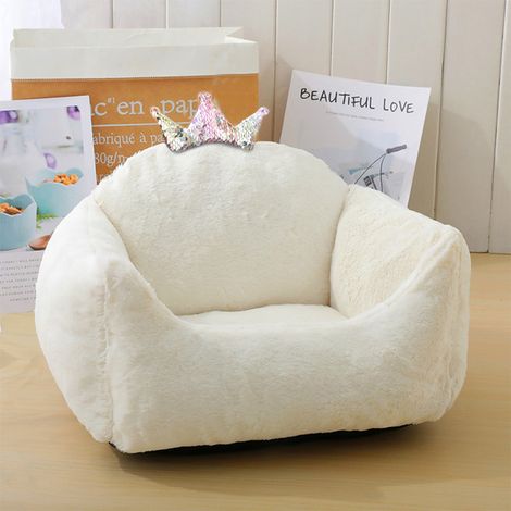 50cm L Soft Cushioned Crown Pet Bed (1/3)