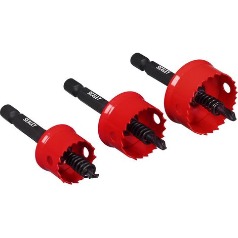 Sealey TWHS3 Thin Wall Hole Saw Set 3pc (1/4)