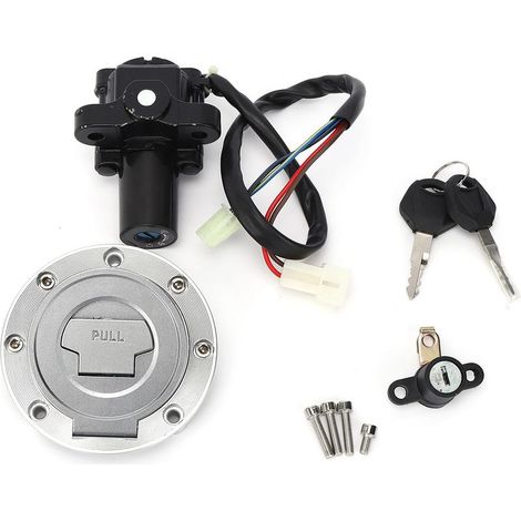 Kit Contacteur Allumage Réservoir Essence Verrou Selle Clés Compatible Yamaha YZF R6 R1 FZ6 FZ09 FZ6R (1/5)
