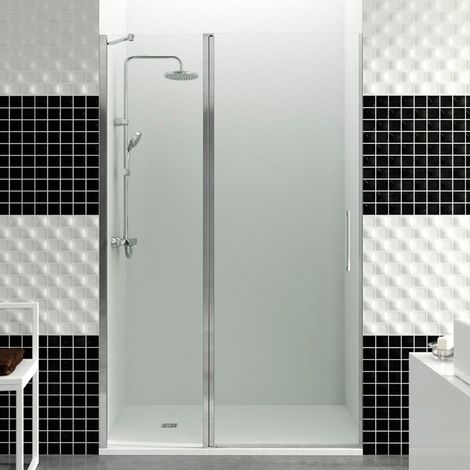 Mampara Open COMBI C de fijo + puerta abatible con cierre imán  Medidas de fijo y puerta: Rango 137,5-140 cm   Fijo 60 cm + Puerta 80 cm (1/4)
