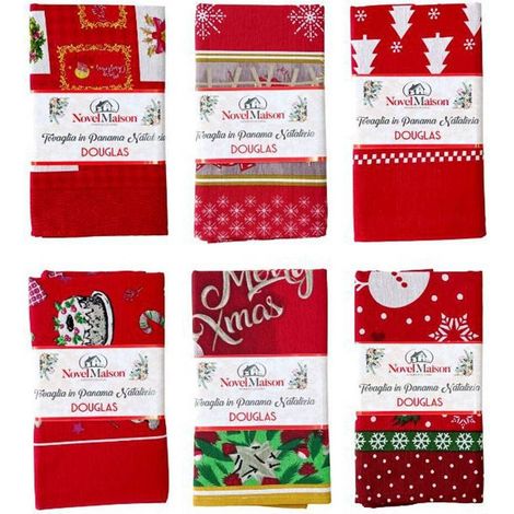 TrAdE Shop Traesio - Tovaglia Natalizia Tessuto Panama Resistente Tema Natale Varie Fantasie 6 Posti - (1/3)