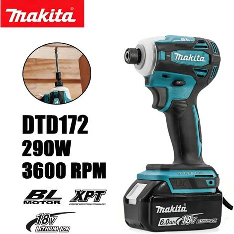 Makita DTD172 18V Akku-Schlagschrauber  180 Nm bürstenlos 1/4" Sechskant –inkl. Akku & Ladegerät (1/5)
