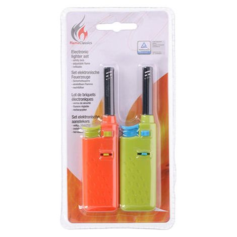 BBQ - Gasanzünder für Grill / Küche 14 cm 2 Stück (orange / grün) (1/4)