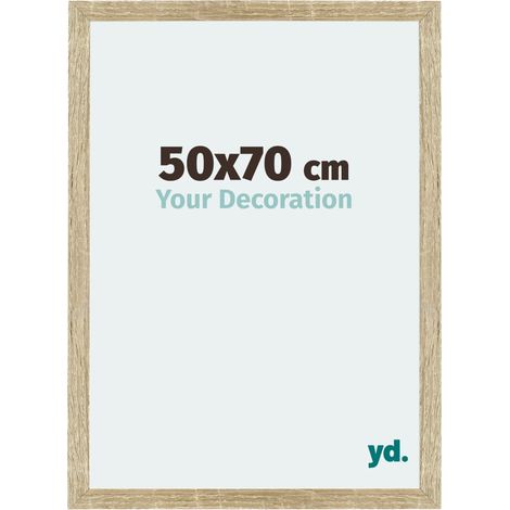 Your Decoration - 50x70 cm - Cadres Photo en MDF Avec Verre acrylique - Anti-Reflet - Excellente Qualité - Chêne Sonoma - Cadre Decoration Murale - Mura.