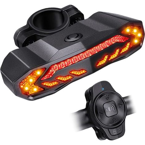 Alarma para bicicleta 5 en 1 con control remoto, alarma con timbre, recargable por USB, alarma antirrobo con función de intermitente para motocicleta, ciclomotor y scooter - 7 niveles de sensibilidad (1/5)