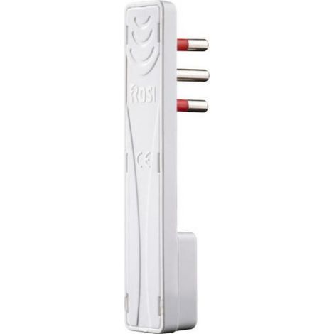 Spina ultrapiatta 10A 2P+T, piegata a 90°, bianco, serie Emilia Flat - Rosi RS98116 (1/10)