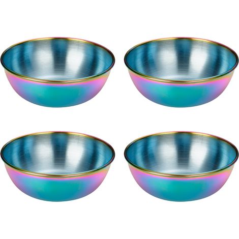 Bol À Sauce En Acier Inoxydable - Récipient Assaisonnement Rond - Pour Maison Restaurant Fête - Lot De 4 Pièces (1/5)