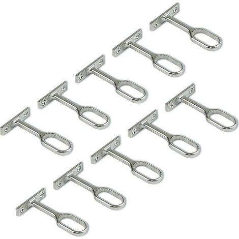 Center support for oval wardrobe rail, Nickel-plated, Pack of 10 (1/5)