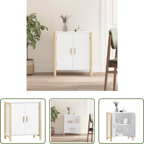 vidaXL Meuble de salle à manger - Buffet Blanc 62x38x70 cm Bois d'ingénierie (1/5)