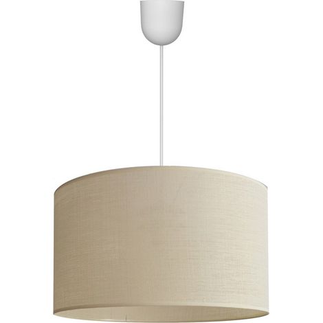 Helam ALBA Plafonnier Suspension Cylindrique Ecru, Blanc 45cm