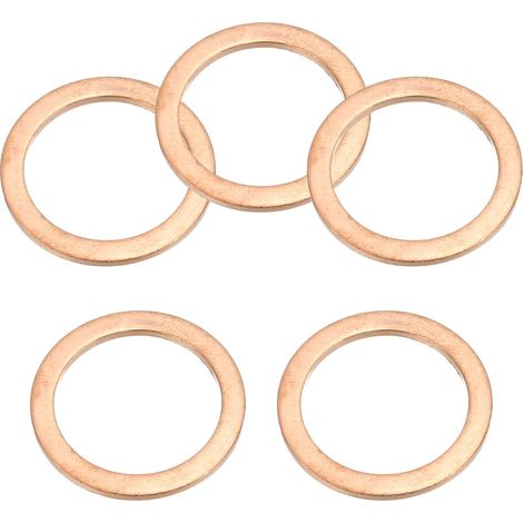 Joint Cuivre M20, 5 Pièces 20mm ID 26mm OD 1.5mm D'Épaisseur Rondelle Plate Métrique pour Vis Boulon Bouchons de Carter de Vidange (1/5)
