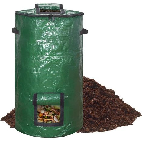 Sacs à compost en PE - Bacs à compost d'extérieur - Sacs pliables pour feuilles et gazon - Sacs à compost de jardin - Bacs à compost - Réutilisables - 80 x 44,9 x 44,9 cm - 135 litres environ - Adapté (1/5)