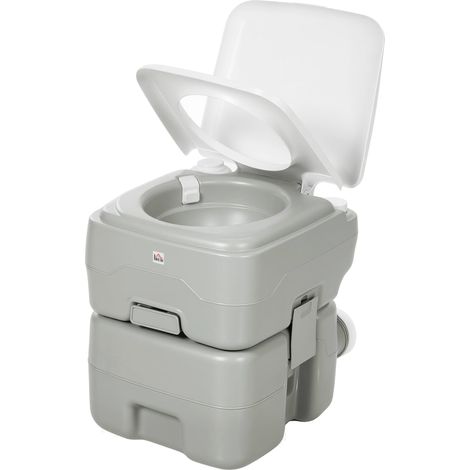 Toilettes de camping et de voyage, capacité de charge maximale de 147 kg, 20 L, idéales pour le camping, la randonnée, les voyages et la pêche, dimensions : 41,5 x 36,5 x 42 cm, gris
