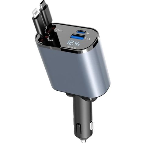 Chargeur de voiture 100 W - Chargeur de voiture - iPhone/Samsung - USB-C Noir (1/5)