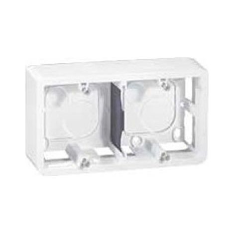 Caja de superficie rectangular “Mosaic” para cuatro o cinco o 2x2 módulos IP20/IK02 154x83x40mm fabricada en termoplástico color