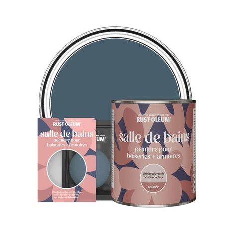 Peinture pour Boiseries & Armoires de Salle de Bains, Finition Satinée - Bleu Dessin (1/2)