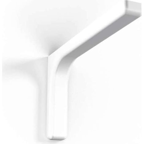 Confezione 2 staffe di supporto in acciaio zinco cromato con copertura plastificata per fissaggio mensole a parete - 18 cm White