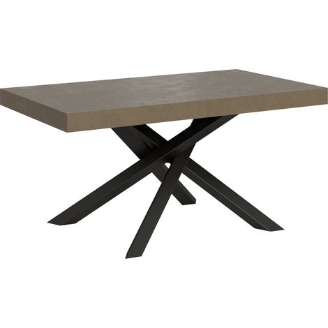 Tavolo Allungabile 160-264x90x77 cm Volantis Tortora Telaio Antracite (1/5)