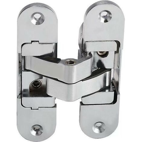 Unsichtbares 3D-Scharnier. Edelstahl satiniert. 2 Stück, 30 × 110 mm (links + rechts) (1/5)