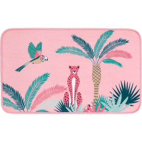 Tapis Enfant Velours "Leopink" 45x75cm Rose (1/2)
