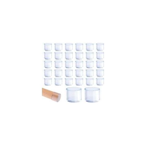 Set mit 32 runden, transparenten Stuhlbeinkappen aus Kunststoff, 25 mm. Geeignet für runde Tische und Stuhlbeine mit einem Durchmesser von 25 bis 27 mm. (1/5)