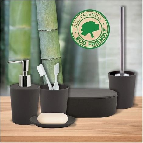 Lot d'accessoires de salle de bain Takeo Noir Spirella