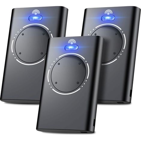 Set di 3 telecomandi (868 MHz), compatibili con XT2 868 SLH LR e XT4 868 SLH LR, 4 canali, programmazione rolling code.