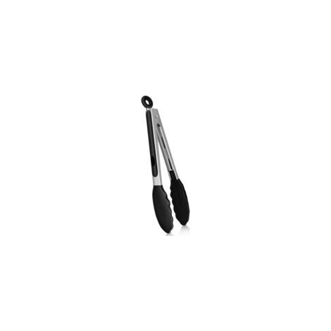 Pinze da cucina resistenti al calore - Realizzate in acciaio inox spesso con punte in silicone senza BPA - Ideali per cucinare e grigliare - 23 cm - Crezuo
