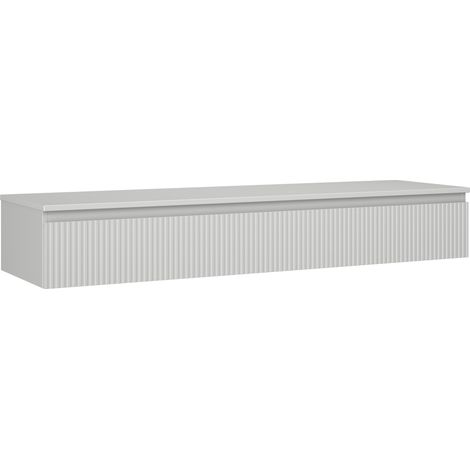 Mexen Rivel Badezimmerunterschrank 160 cm mit Platte, 1 Schublade, gerillt, grau matt - 91A20-16023-1-BFC62 (1/5)