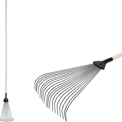 Laubbesen Strend Pro R115.WH, 18 Lamellen, Fächerbesen, verstellbar, Holzstiel
