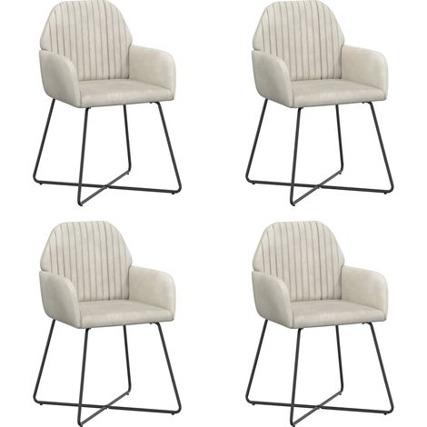 Sillas de comedor 4 uds. Terciopelo Crema 55 x 50 x 84 cm vidaXL (1/5)