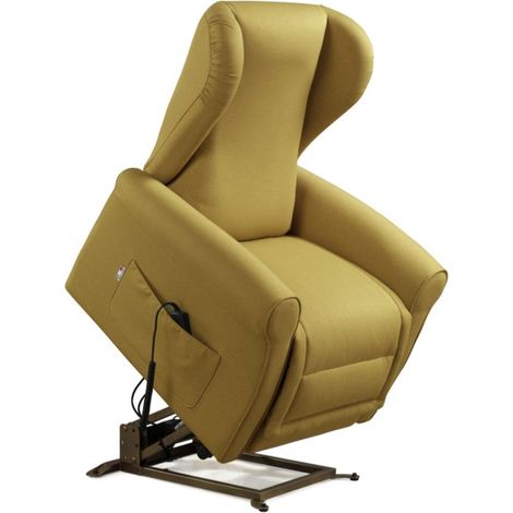 Poltrona Alzapersona Elettrica 2 Motori 90x100x90 cm Sofa in Microfibra Dispositivo Medico 1 Mostarda (1/4)