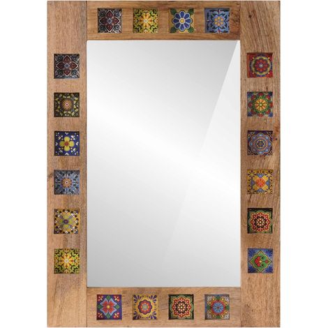 Miroir de salle de bain avec stockage Naturel 50 x 70 x 3 cm (1/5)